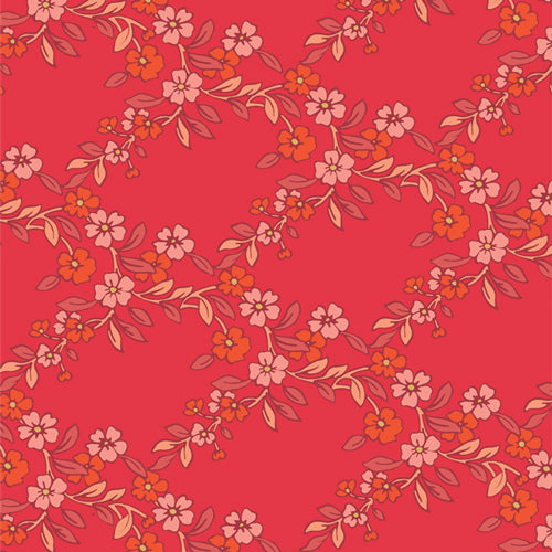 Charming Arbor Hibiscus in Flannel by Maureen Cracknell for Art Gallery Fabrics from the Flower Fields
