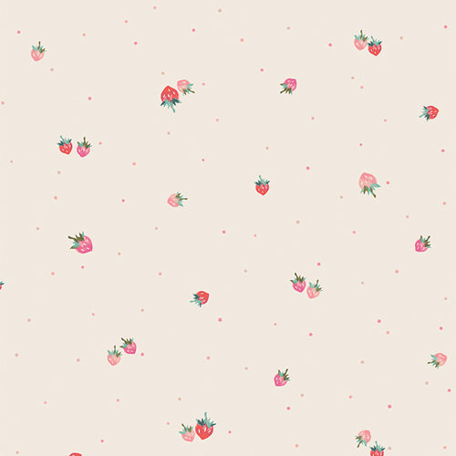 Jolly March Peach by Maureen Cracknell for Art Gallery Fabrics from Cozy and Magical