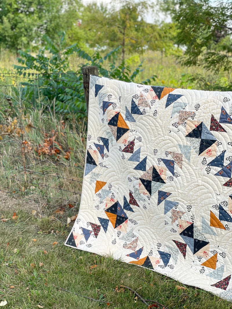 Chicago Geese Moody Blues Quilt Kit by Sharon Holland for Art Gallery Fabrics