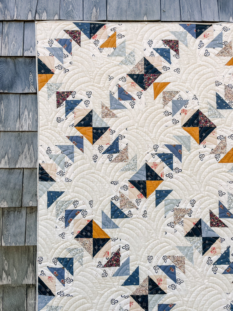 Chicago Geese Moody Blues Quilt Kit by Sharon Holland for Art Gallery Fabrics