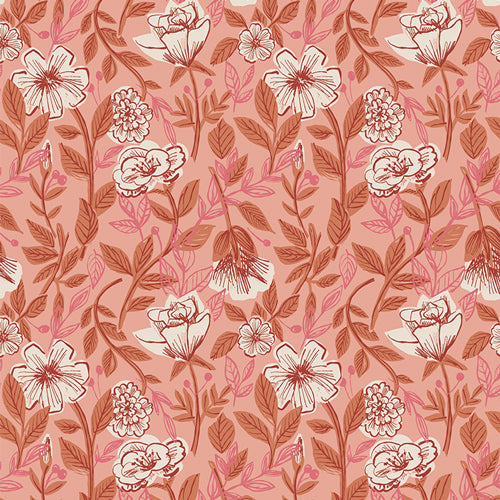 Whispers Inbloom Nectarine Nectarine Fusion by Bonnie Christine for Art Gallery Fabrics
