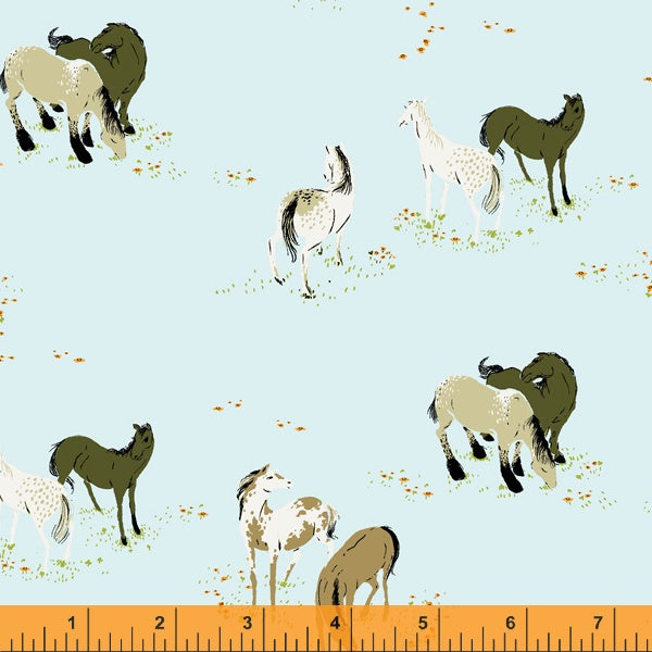 Horse Field Sky from West Hill by Heather Ross for Windham Fabrics