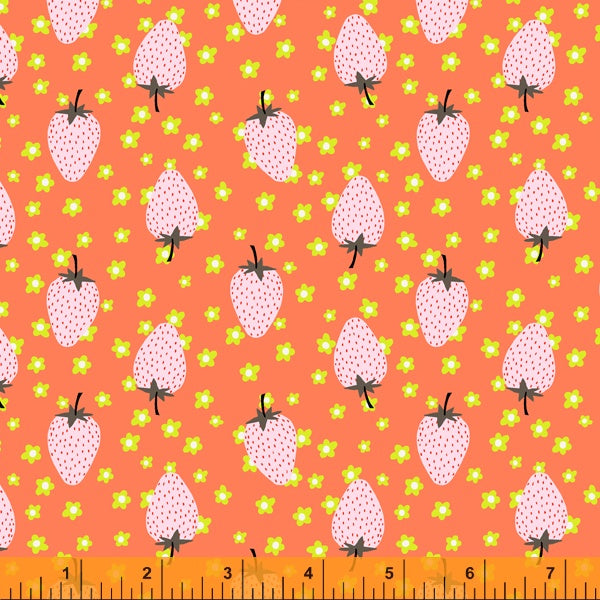Sew Good Strawberries Yellow by Deborah Fisher for Windham Fabrics