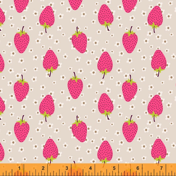 Sew Good Strawberries Orange by Deborah Fisher for Windham Fabrics