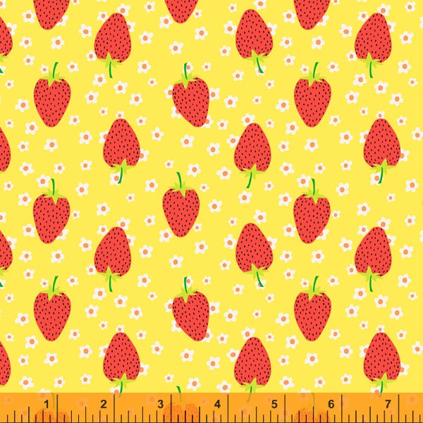 Sew Good Strawberries Beige by Deborah Fisher for Windham Fabrics