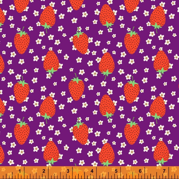 Sew Good Strawberries Purple by Deborah Fisher for Windham Fabrics
