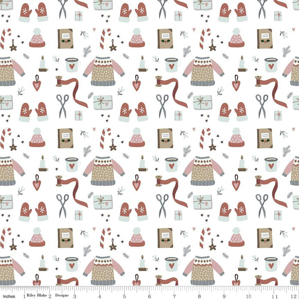 Warm Wishes Winter Wear White by Simple Simon for Riley Blake