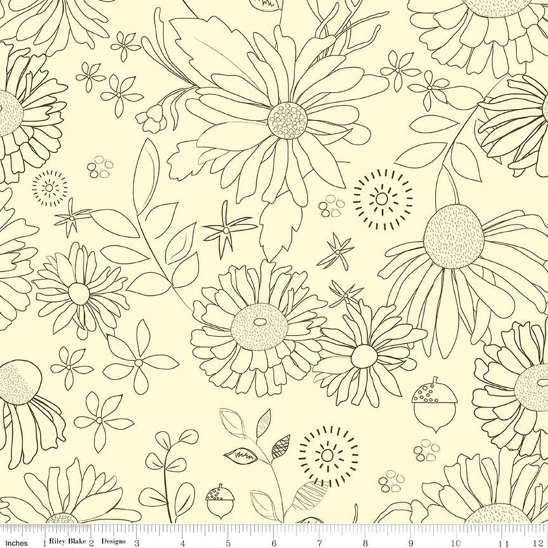108 Wide Back Adel in Autumn Cream from Riley Blake Designs