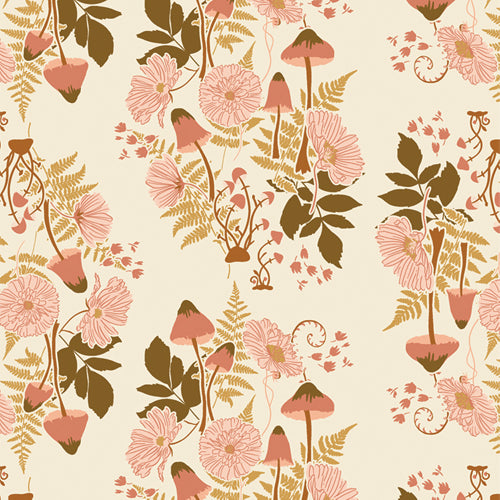 Fern & Fungus Almond from Wild Forgotten by Bonnie Christine for Art Gallery Fabrics