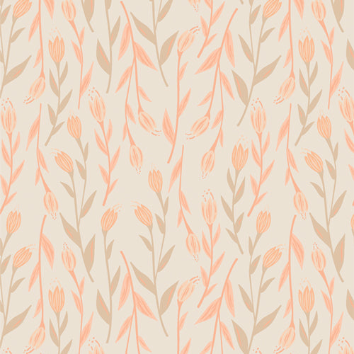 Whispers Inbloom Nectarine Nectarine Fusion by Bonnie Christine for Art Gallery Fabrics