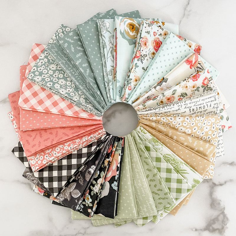 Gingham Gardens Floral Cream C10351 by My Minds Eye for Riley Blake Designs