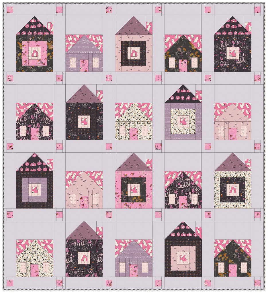 Spooky and Sweeter Sweet Home Quilt Kit by Sharon Holland and Art Gallery Fabrics